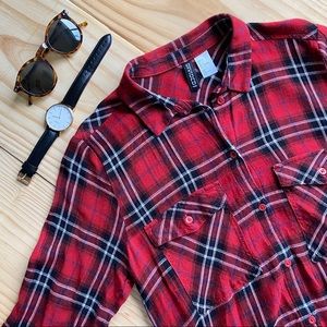 High Low Flannel T-shirt Dress